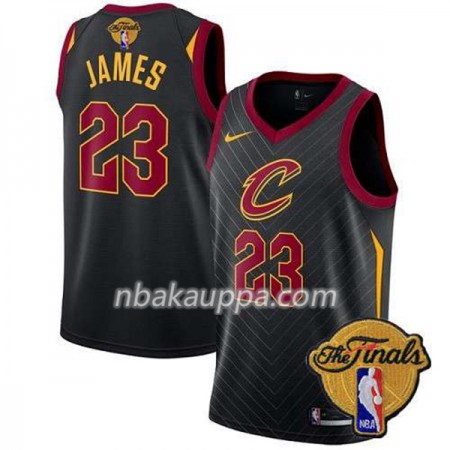 Cleveland Cavaliers LeBron James 23 2018 NBA Finals Patch Nike Musta Pelipaidat Swingman - Miesten